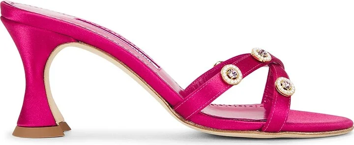 Manolo Blahnik Pyrenea 70 Mule in Fuchsia