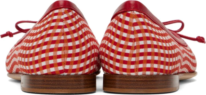Manolo Blahnik Red & White Veralli Ballerina Flats - Image 2