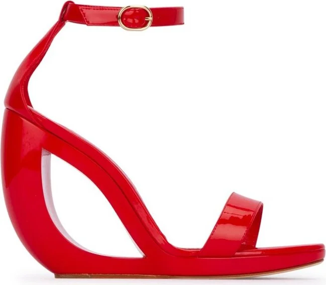 Manolo Blahnik Rocar Curved Wedge Sandals