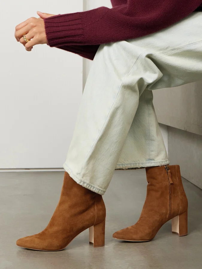 Manolo Blahnik - Rosie 70 Suede Ankle Boots - Brown - Image 2