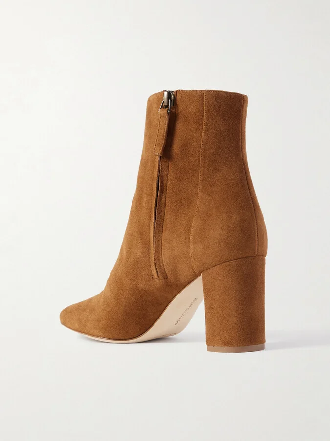 Manolo Blahnik - Rosie 70 Suede Ankle Boots - Brown - Image 3