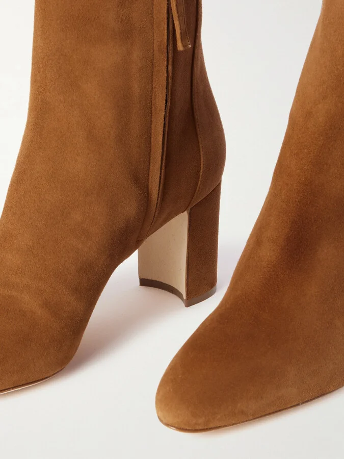 Manolo Blahnik - Rosie 70 Suede Ankle Boots - Brown - Image 4