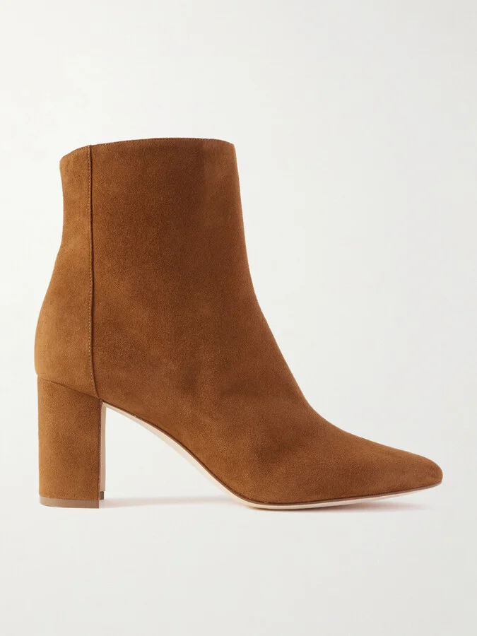 Manolo Blahnik - Rosie 70 Suede Ankle Boots - Brown