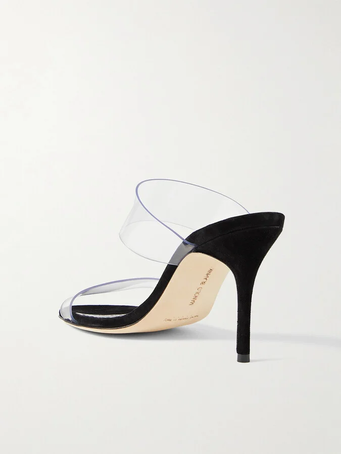Manolo Blahnik - Scolto 90 Pvc Mules - Black - Image 3