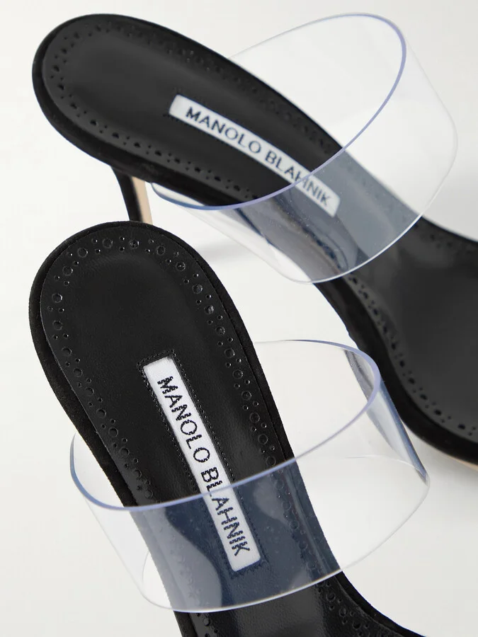 Manolo Blahnik - Scolto 90 Pvc Mules - Black - Image 4