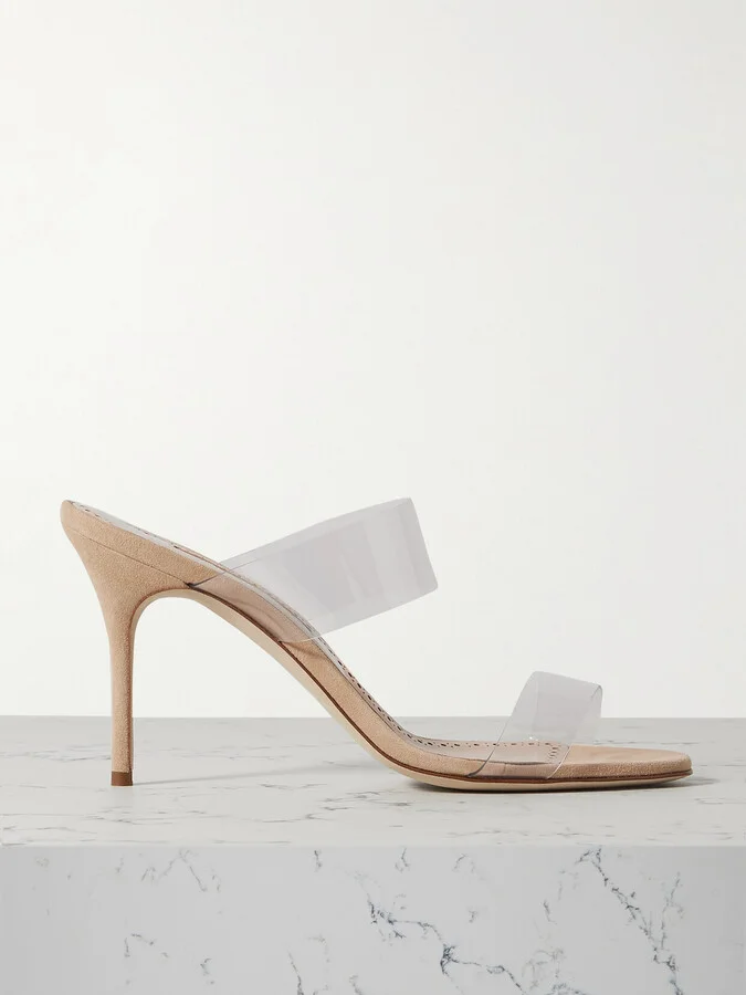Manolo Blahnik - Scolto 90 Pvc Mules - Neutrals