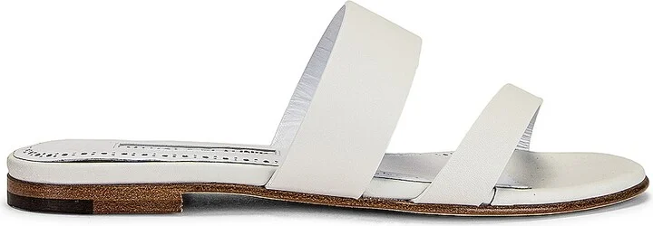 Manolo Blahnik Serrato Sandal in White
