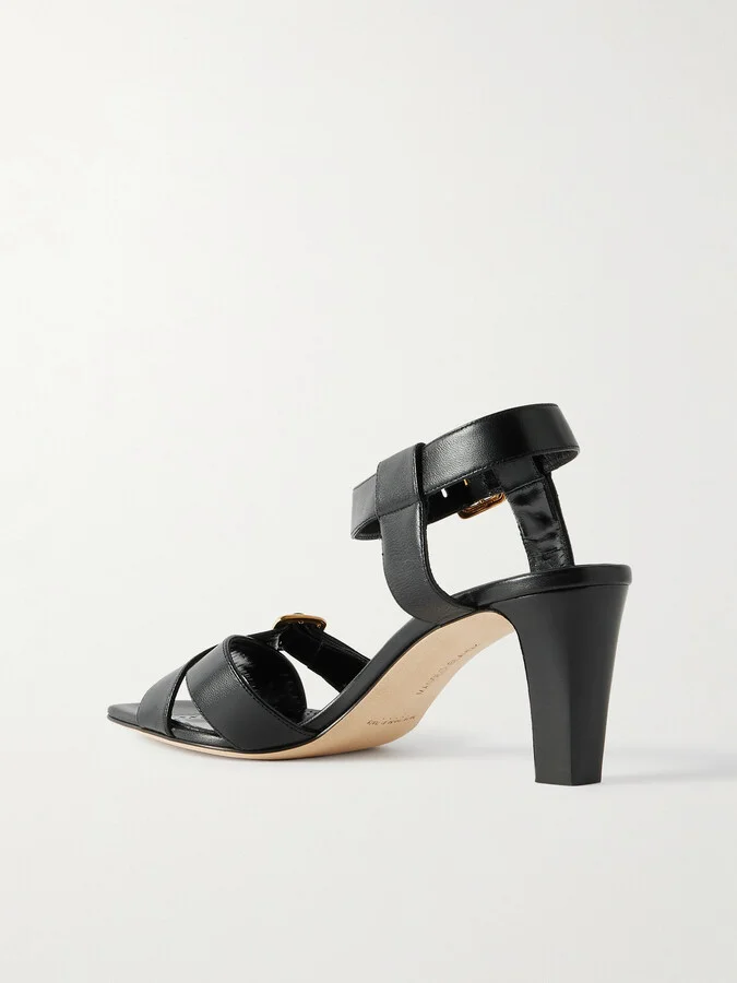Manolo Blahnik - Shbealo 70 Buckled Leather Sandals - Black - Image 3