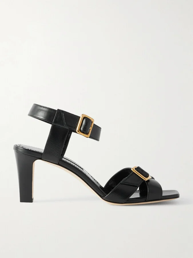 Manolo Blahnik - Shbealo 70 Buckled Leather Sandals - Black