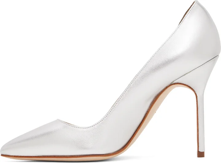 Manolo Blahnik Silver BB Heels - Image 3