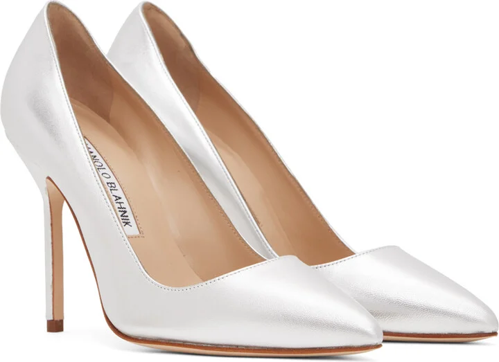 Manolo Blahnik Silver BB Heels - Image 4