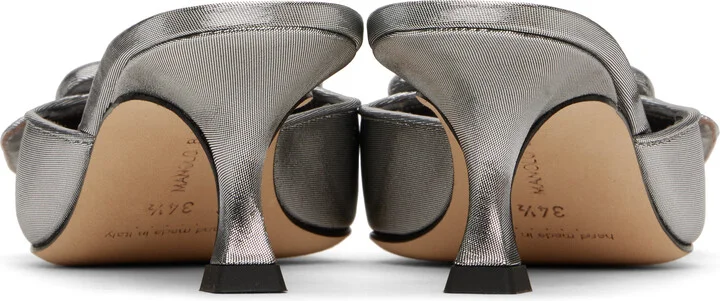 Manolo Blahnik Silver Maysale Mules - Image 2