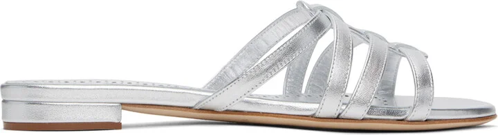 Manolo Blahnik Silver Riran Sandals