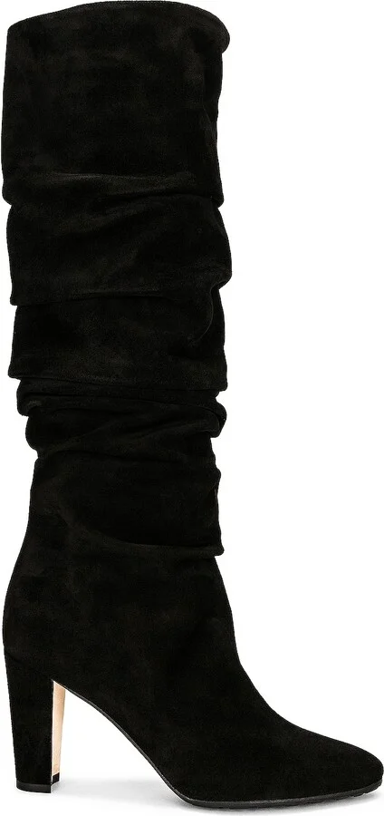 Manolo Blahnik Suede Calassohi 90 Boot in Black