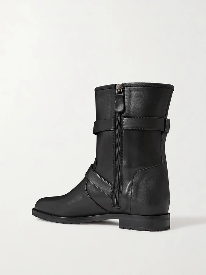 Manolo Blahnik - Sulaltra Buckled Leather Ankle Boots - Black - Image 3