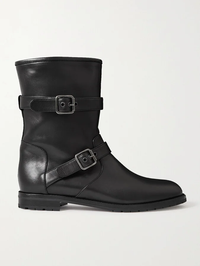 Manolo Blahnik - Sulaltra Buckled Leather Ankle Boots - Black
