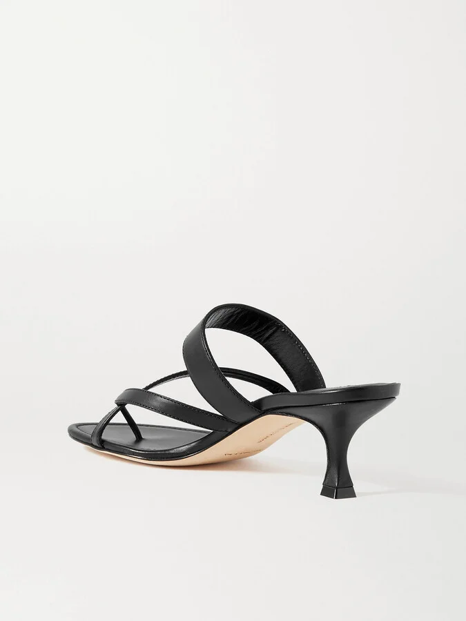 Manolo Blahnik - Susa 50 Leather Sandals - Black - Image 3