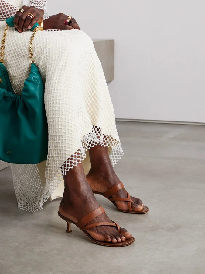 Manolo Blahnik - Susa 50 Leather Sandals - Brown - Image 2