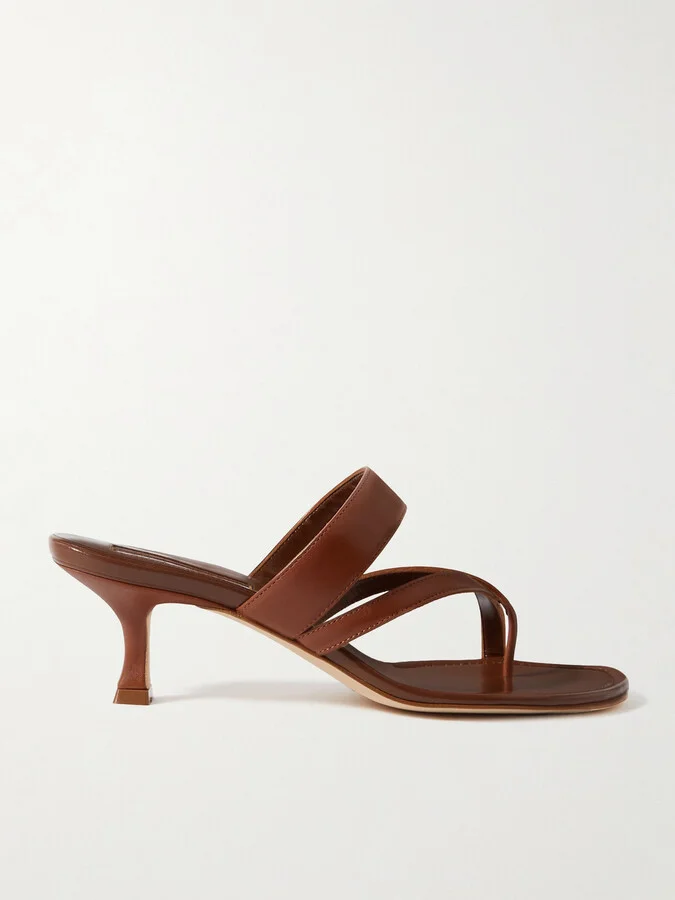 Manolo Blahnik - Susa 50 Leather Sandals - Brown