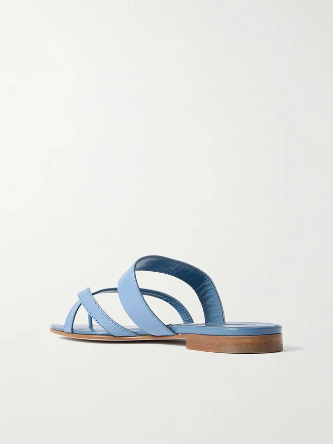 Manolo Blahnik - Susa Leather Sandals - Blue - Image 3