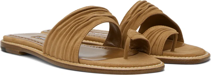 Manolo Blahnik Tan Tibo Sandals - Image 4