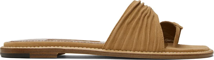 Manolo Blahnik Tan Tibo Sandals