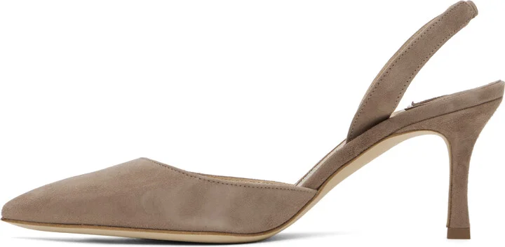 Manolo Blahnik Taupe Carolyne Heels - Image 3