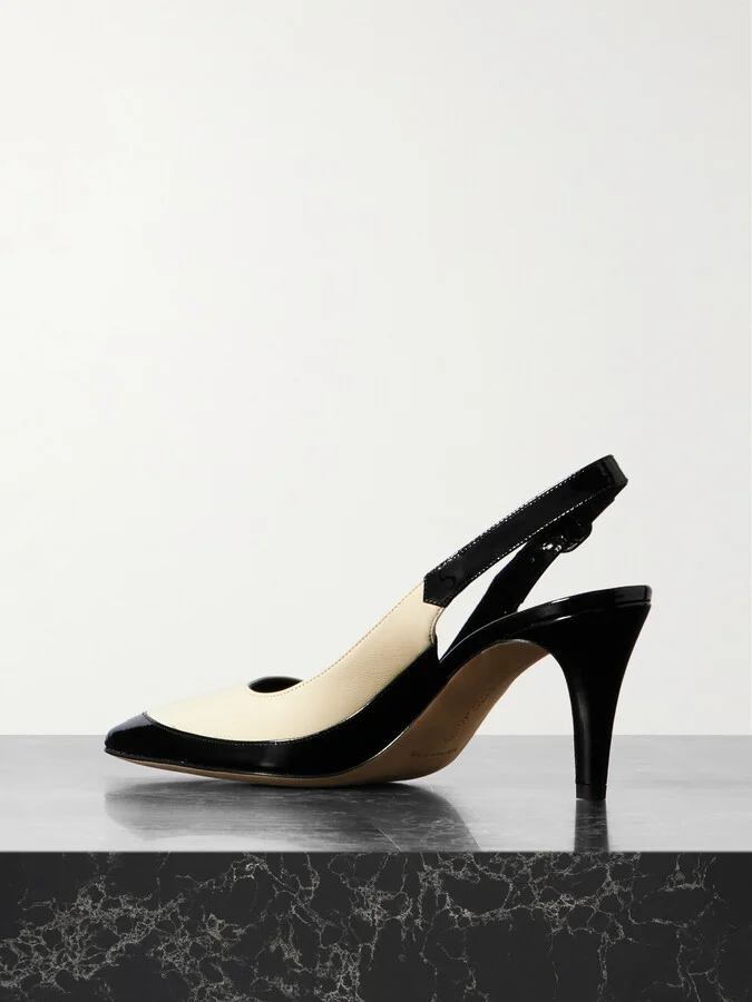Manolo Blahnik - Telemaca 70 Leather Slingback Pumps - Cream - Image 3