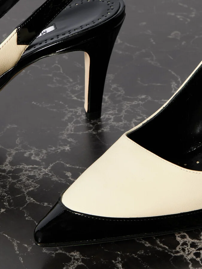 Manolo Blahnik - Telemaca 70 Leather Slingback Pumps - Cream - Image 4