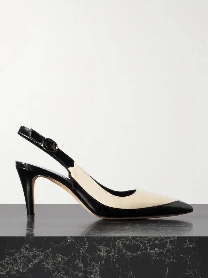 Manolo Blahnik - Telemaca 70 Leather Slingback Pumps - Cream