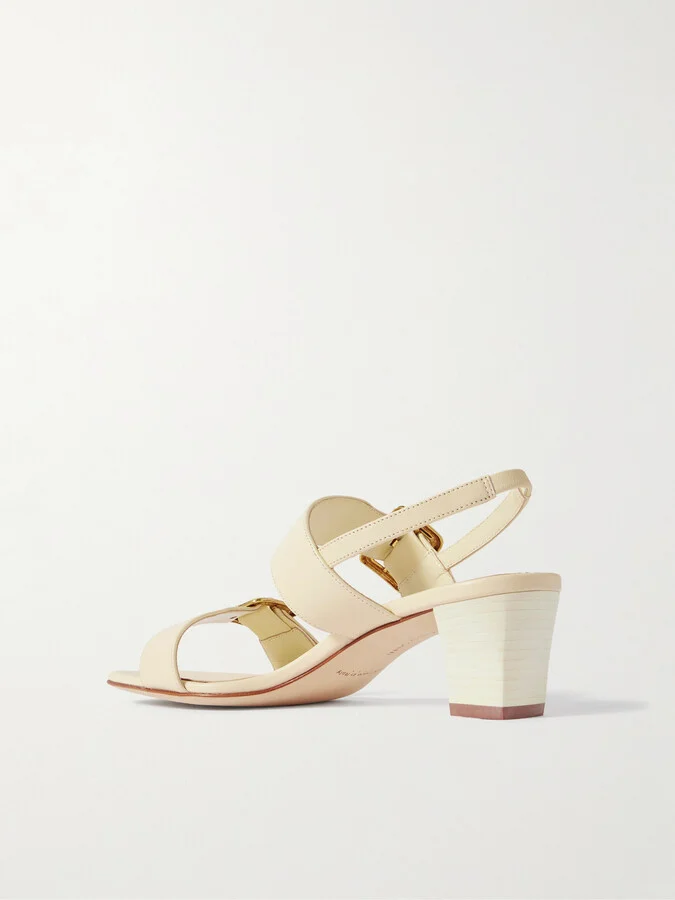 Manolo Blahnik - Thalitsli 50 Buckled Leather Slingback Sandals - Cream - Image 3