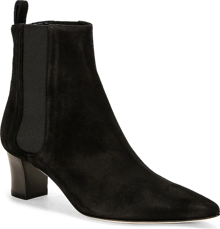 Manolo Blahnik Tiraba 50 Suede Boot in Black - Image 2