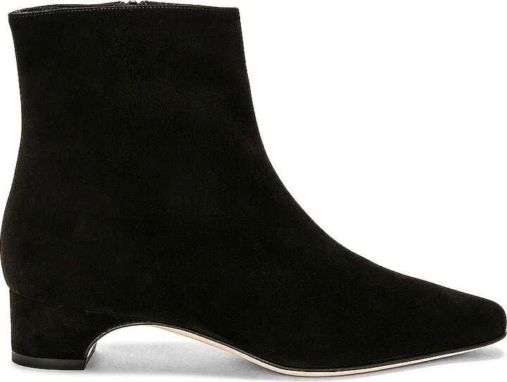 Manolo Blahnik Tolarc Suede Boot in Black