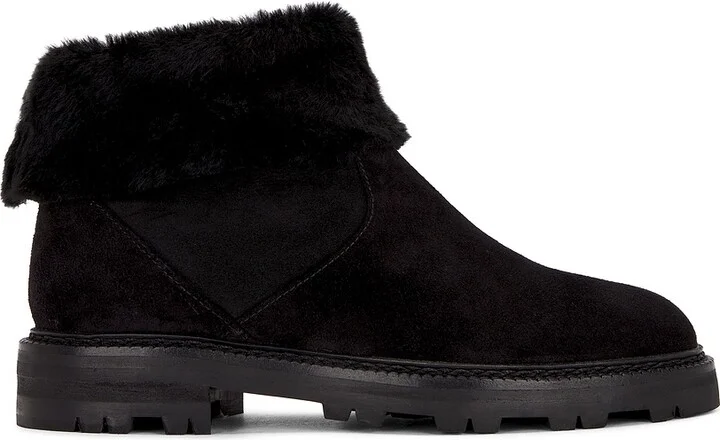 Manolo Blahnik Tomosa Suede Boot in Black