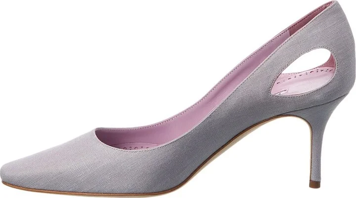 Manolo Blahnik Toplaca 70 Linen Pump - Image 2