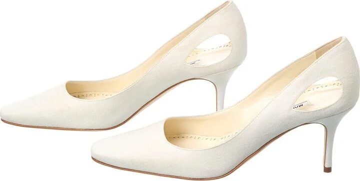 Manolo Blahnik Toplaca 70 Linen Pump (Authentic Pre-Loved) - Image 2