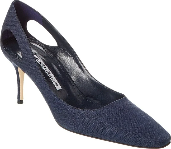 Manolo Blahnik Toplaca 70 Linen Pump