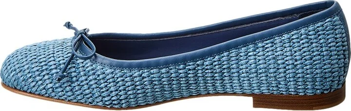 Manolo Blahnik Veralli Raffia & Leather Flat - Image 2
