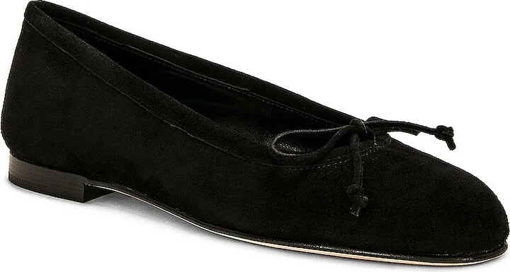 Manolo Blahnik Veralli Suede Ballet Flat in Black - Image 2