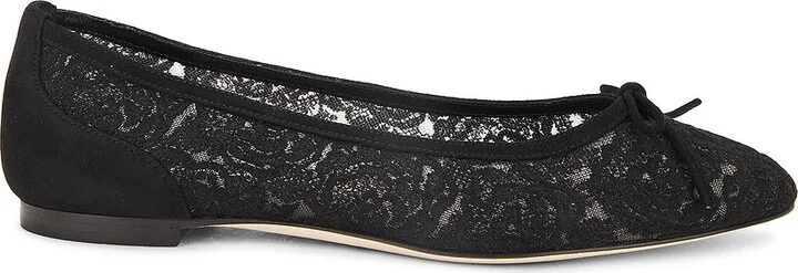 Manolo Blahnik Verizzo 10 Lace Flat in Black