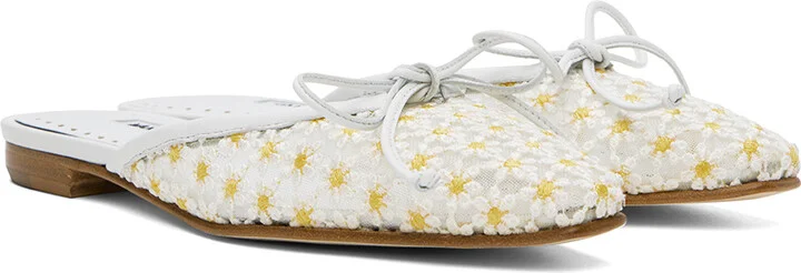 Manolo Blahnik White Ballermiu Mules - Image 4