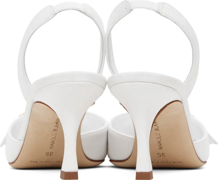 Manolo Blahnik White Gibsli Heels - Image 2
