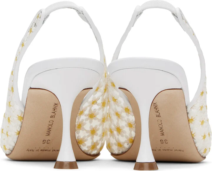 Manolo Blahnik White Margolina Heels - Image 2