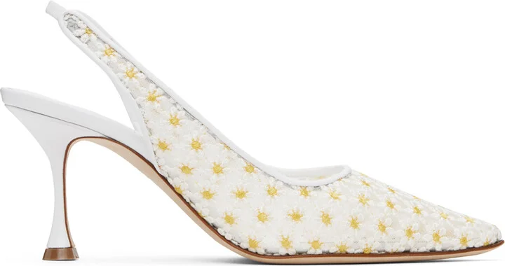 Manolo Blahnik White Margolina Heels