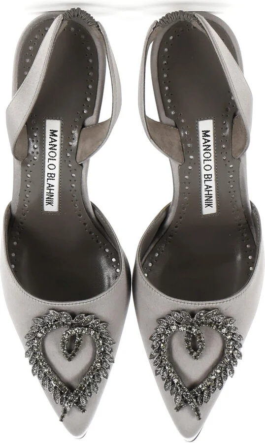 Manolo Blahnik Women's Antiphona Slingback Pumps Satin 90 - Image 2