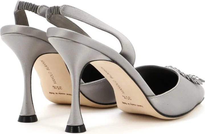 Manolo Blahnik Women's Antiphona Slingback Pumps Satin 90 - Image 3