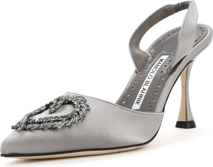 Manolo Blahnik Women's Antiphona Slingback Pumps Satin 90