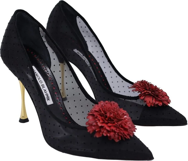 Manolo Blahnik Women's Canvas Sohemias 105 Pointed-Toe Pump (Authentic Pre- Loved)