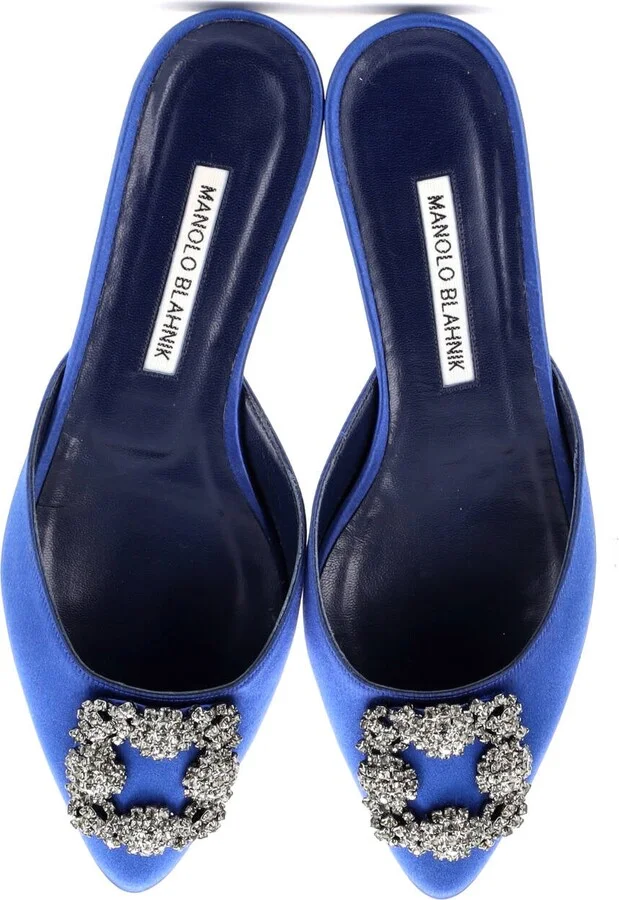 Manolo Blahnik Women's Hangisi Flat Mules Satin - Image 2