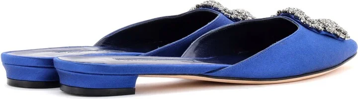 Manolo Blahnik Women's Hangisi Flat Mules Satin - Image 3